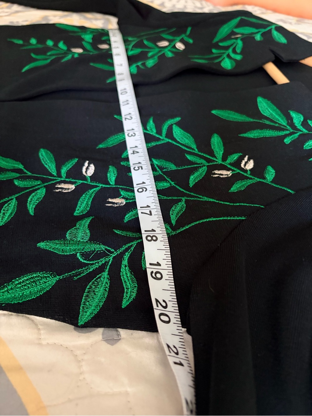 Ming Wang Black Green Embroidered Open Front Jacket Blazer Cardigan, Small - Picture 7 of 10